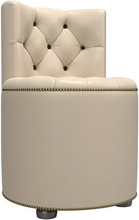 Пуфик Лига диванов Саваж (экокожа, бежевый/коричневый)