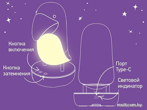 Ночник Roxy Kids RTCN-001-W