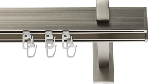 Карниз для штор Sundays Home Флэт Лайн Изи двойной (заглушка сатин 2 м)