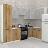 Готовая кухня ВерсоМебель Эко-2 1.4x2.7 правая (бетонный камень/дуб эвок прибрежный/ст. альберика)