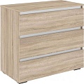 Комод Кортекс-мебель Бари 80 3ш (дуб сонома/дуб сонома/белый)