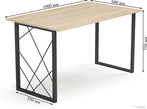 Стол Mio Tesoro Джино 100x60 (дуб сонома/черный)