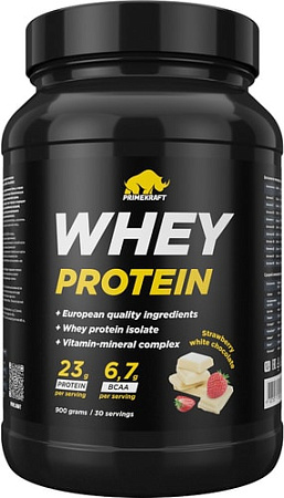 Протеин Prime Kraft Whey Strawberry White Chocolate (900г, клубника/белый шоколад)