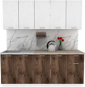 Готовая кухня ЭлиГард Lion 2.0 (белый структурный/дуб нокс/малага)