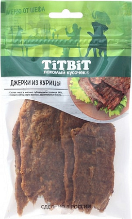 Лакомство для собак TiTBiT Меню от Шефа Джерки мясные из курицы 70 г