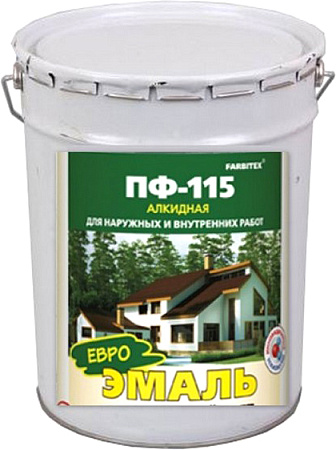 Эмаль Farbitex ПФ-115 20кг (ярко-зеленый) [Ф3476620]
