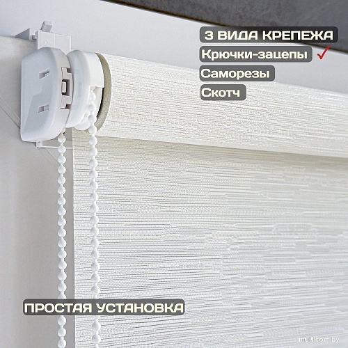 Рулонные шторы Sundays Home Форест 61х160 с 2-мя направляющими LM-15 150см (белый)