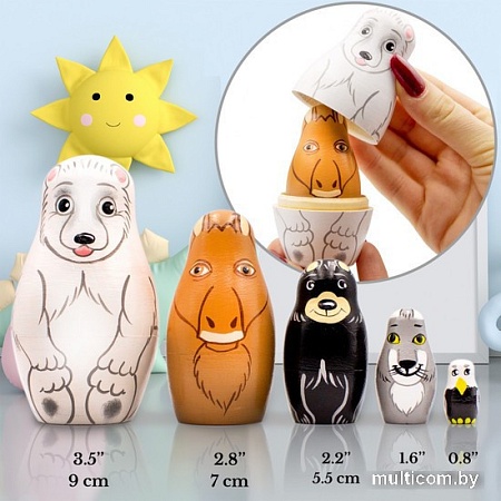 Развивающая игра Брестская Матрешка Полярные животные (набор 5 шт)