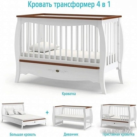 Кроватка-трансформер Nuovita Astro (темный орех)