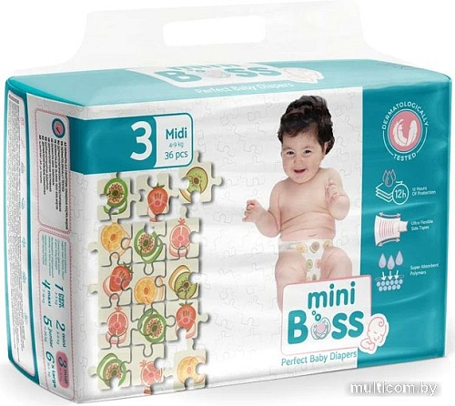 Подгузники Mini Boss Twin Midi 3 MBT-03 (36 шт)