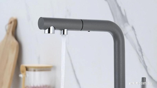 Смеситель Paulmark Serpentine SE213222-GRM (серый/серый металлик)