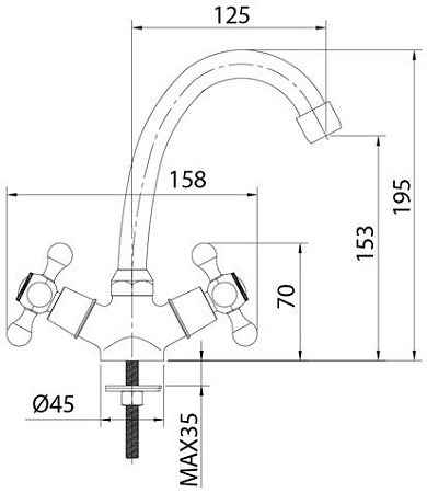 Смеситель Milardo Duplex DUPSB00M01