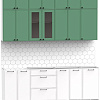 Готовая кухня Интермебель Лион-7 2.2м без столешницы (мята софт/белый софт)