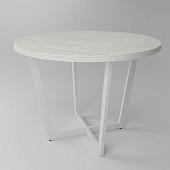 Кухонный стол Дабер 010 С10.10.1.10 (опора металл белый/древесина белая)