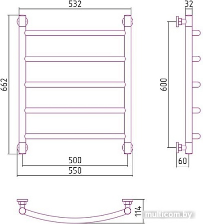 Полотенцесушитель Сунержа Галант+ 600x500 00-0200-1250