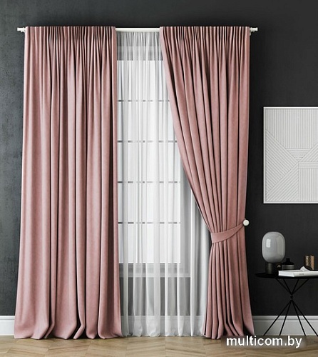 Комплект штор и гардин Pasionaria Каспиан 480x230 (3 шт, розовый)