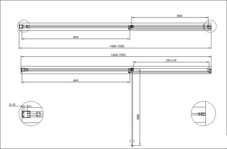 Душевая дверь Cezares URBAN-B-12-150-C-CR