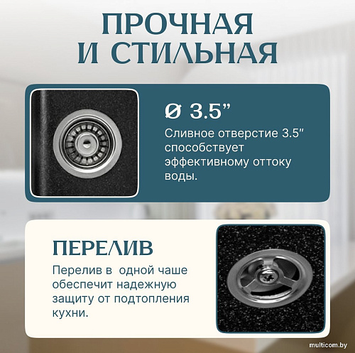 Кухонная мойка Saniteco Vetus (черный)