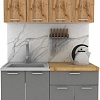 Готовая кухня ЭлиГард Lion 1.2 (дуб натуральный/дымчатый алмаз/дуб бунратти)