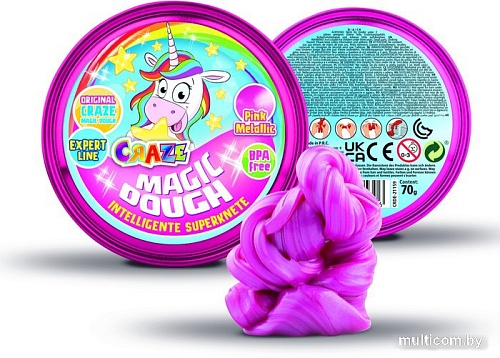 Тесто для лепки Craze Magic Dough Попрыгунчик Мечты единорога 35306.B (розовый металик)