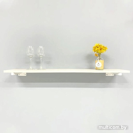 Полка Millwood Настенная с кронштейном 100x20 (дуб белый craft/белый)