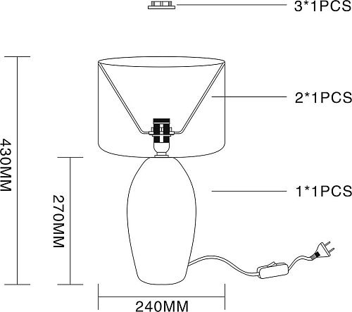 Настольная лампа ESCADA 10172/L (слоновая кость)