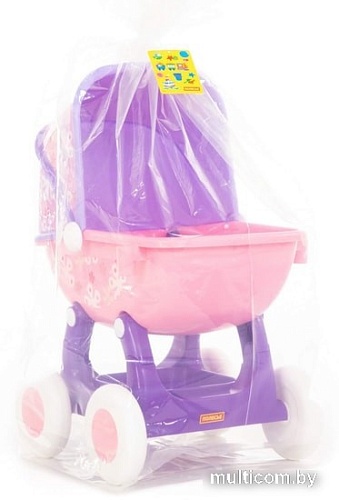 Коляска для кукол Полесье Arina №2 4-х колесная 48219 (фиолетовый/розовый)