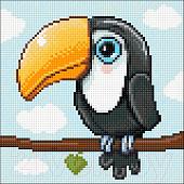 Алмазная мозаика Wizardi Малыш тукан 2WD2526