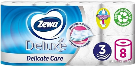 Туалетная бумага Zewa Deluxe Белая 3 слоя (8 рулонов)