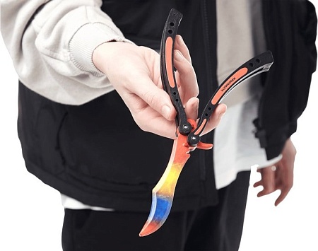 Модель ножа VozWooden Бабочка Мраморный Градиент 1001-0107