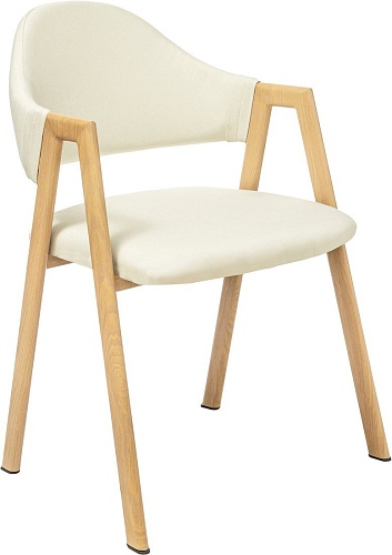 Стул с подлокотниками Mio Tesoro Луна DC-048A (белый/дерево)