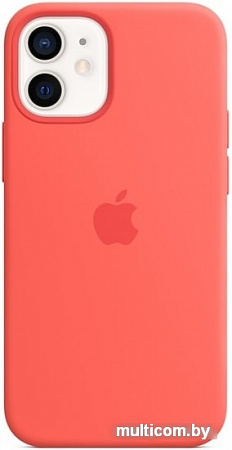 Чехол Apple MagSafe Silicone Case для iPhone 12 mini (розовый цитрус)