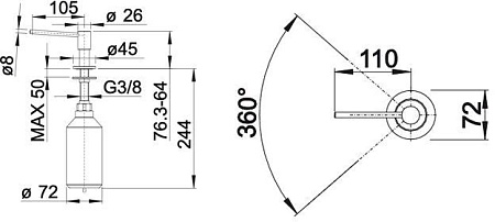 Дозатор для жидкого мыла Blanco Piona (хром)