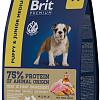 Сухой корм для собак Brit Premium Dog Puppy and Junior Medium курица 1 кг