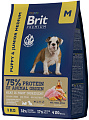 Сухой корм для собак Brit Premium Dog Puppy and Junior Medium курица 1 кг