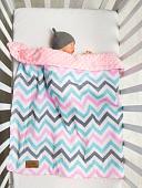 Плед Amarobaby Растем вместе. Зигзаг 85x95 (розовый/голубой)