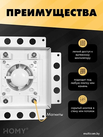 Вентиляционная решетка HOMY Air Pro APT100WS 20x20 без маяка (белая)