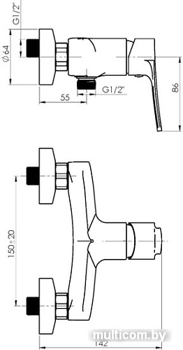 Смеситель Rubineta Nica-12/K