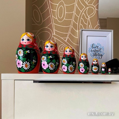 Развивающая игра Брестская Матрешка С цветами лилии и ромашки (набор 7 шт)