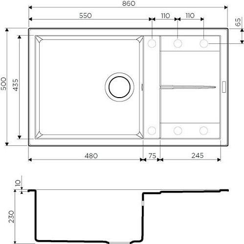 Кухонная мойка Omoikiri Sumi 86 BL