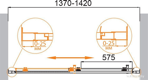 Душевая дверь Cezares MOLVENO-BF-1-140-C-BORO-IV