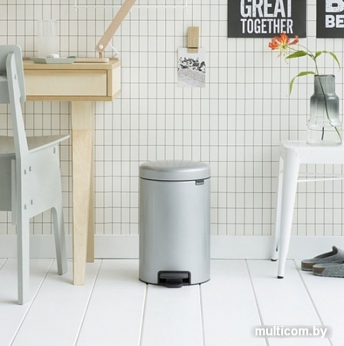 Brabantia Pedal Bin NewIcon 12 л (серый металлик)