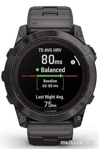 Умные часы Garmin Fenix 7X Pro Sapphire Solar (карбоново-серый титан/черный, с титановым и силиконовым ремешками)