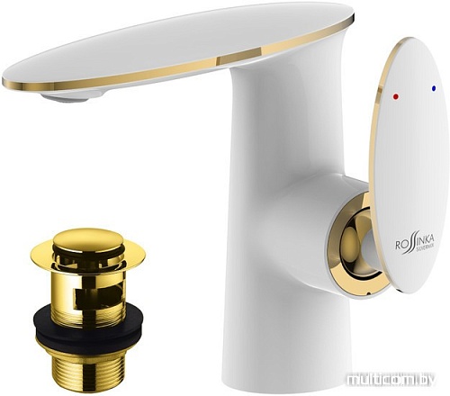 Смеситель Rossinka Silvermix RS30-11W (белый/золотой)