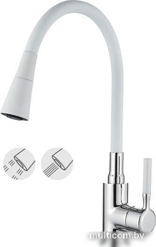 Смеситель Ledeme L4199-3 (хром/белый)