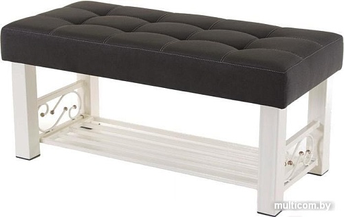 Банкетка AMC Lux 5 с полкой ткань бежевый/коричневый/бежевый 5.2Б100323