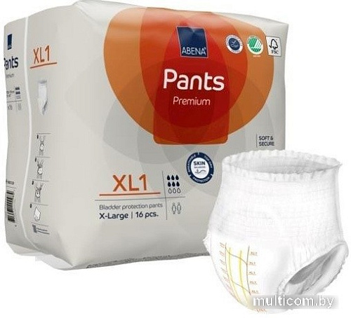 Трусы-подгузники для взрослых Abena Pants XL1 Premium (16 шт)