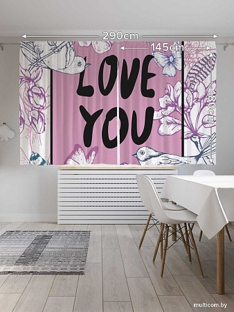 JoyArty Влюбленные птицы среди растений p_43648 (145x180)