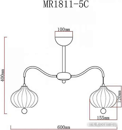 Люстра средней высоты Myfar Katrin MR1811-5C