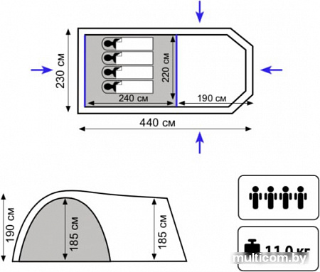 Палатка TRAMP Anaconda 4 v2
